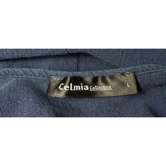 Celmia Collection Sleevless Frog Closure Low-Cut Wide Leg Cropped Jumpsuit LRG - Picture 10 of 10